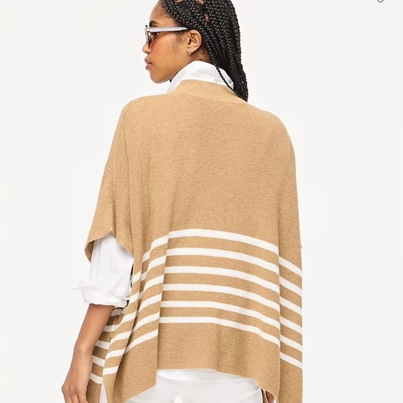 J Crew Striped Poncho, Like New, so cute! - Picture 2 of 3